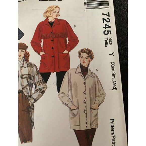 McCall's Misses Jacket Sewing Pattern Sz XSM - Med 7245 - Uncut - Picture 3 of 9